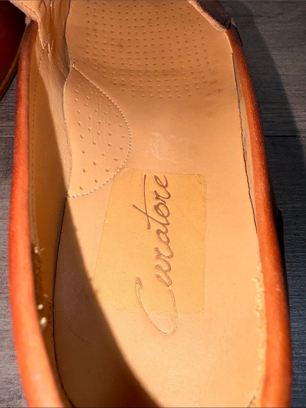 Curatore Venetian Loafers Brown Burnished Leather Mens Size 10